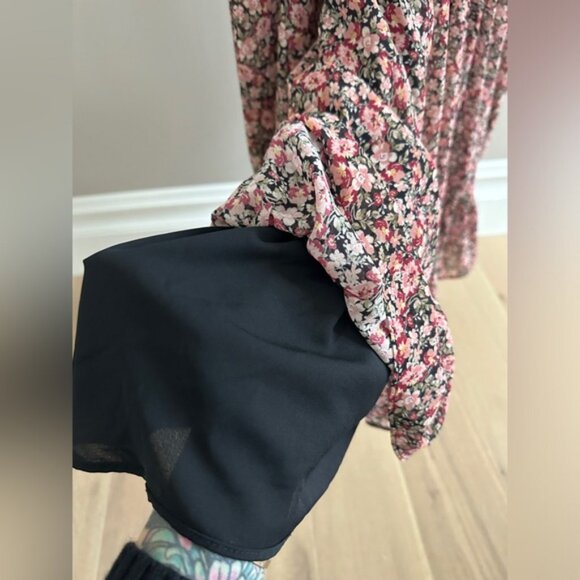 Ever New Long Sleeve Floral Ruched Mini Dress – Size 4 - Picture 4 of 10